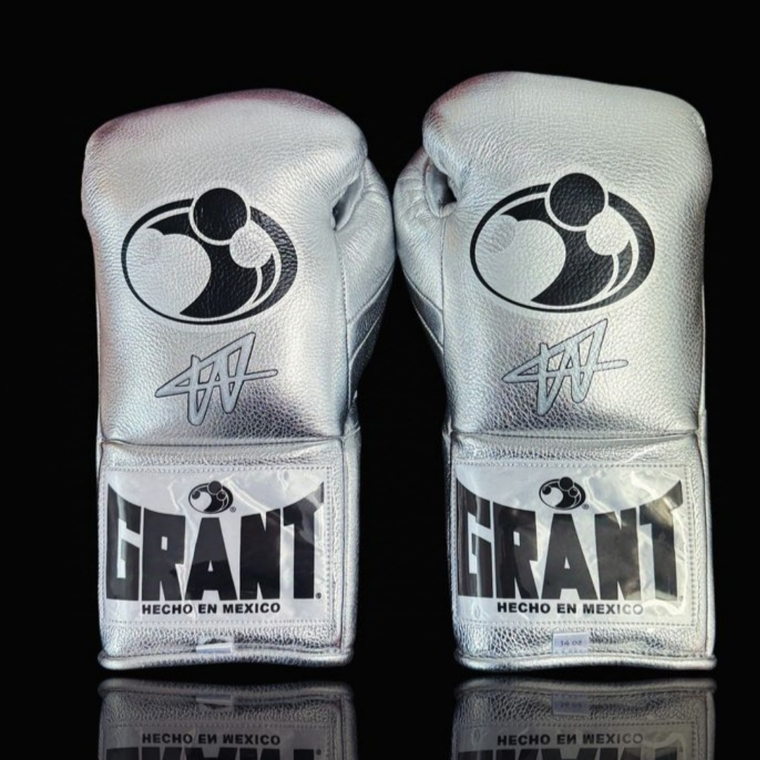 Personalized Grant Boxing Set,  silver grey Grant Boxing Gloves gymstero