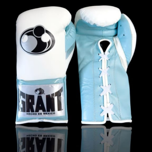 Personalized Grant Boxing Set  white and blue  Grant Boxing Gloves