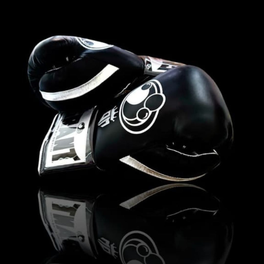 Personalized Grant Boxing Set  Black And White Grant Boxing Gloves