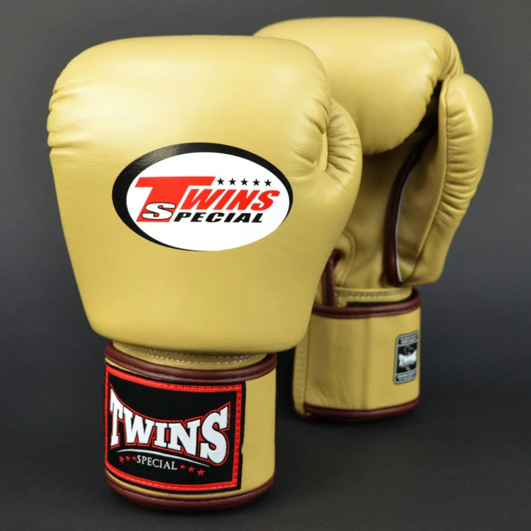 BGVL3 Twins Latte Velcro Boxing Gloves gymstero