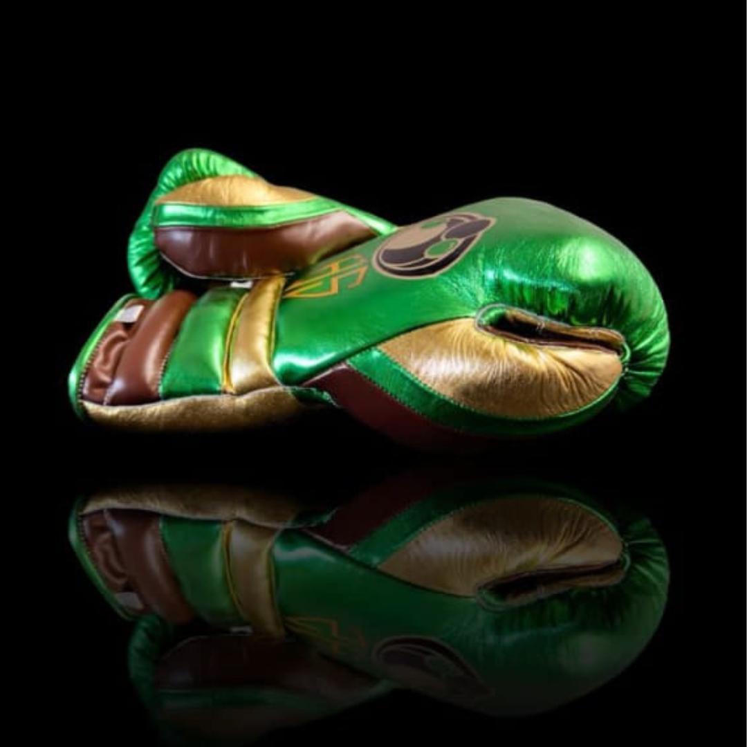 Personalized Grant Boxing Set  Green And Gold Grant Boxing Gloves