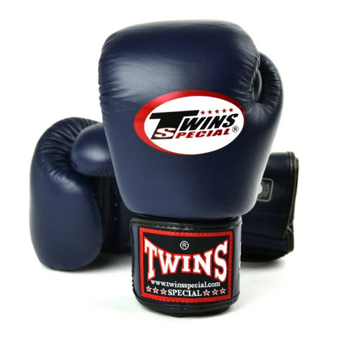 BGVL3 Twins Navy Blue Velcro Boxing Gloves gymstero